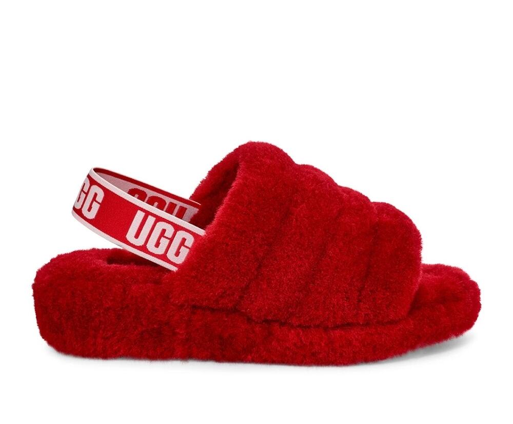 UGG FLUFF YEAH SLIDE RED EUC 7